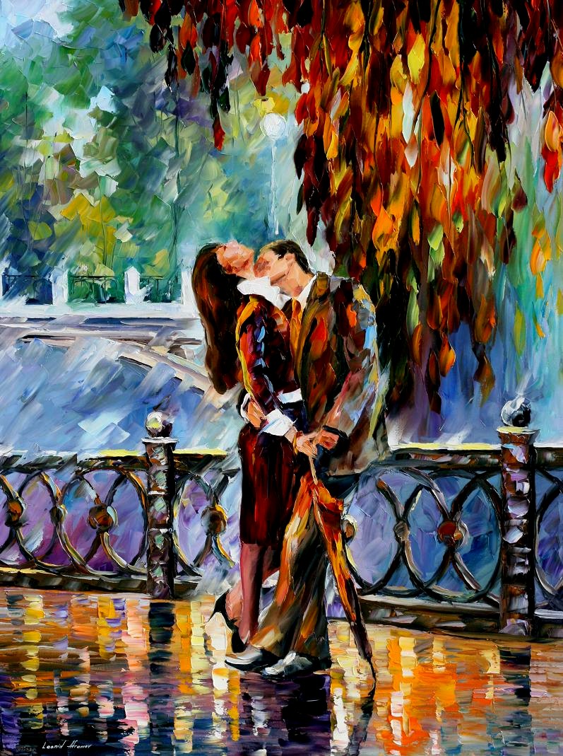 Leonid Afremov, 1955 The Impressionist Lovers Tutt'Art Pittura